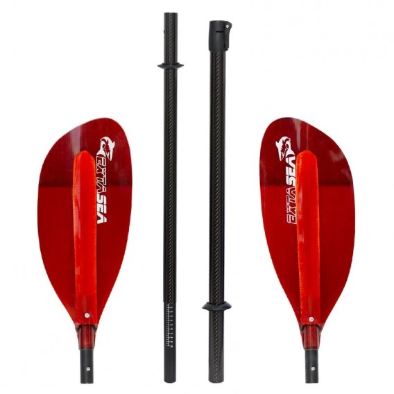 ExtaSea Pro-XL Carbon Vario Doppelpaddel | 220-240cm | 4-teilig | Red 2 ExtaSea Pro-XL Carbon Vario Doppelpaddel | 220-240cm | 4-teilig | Red – Bild 2